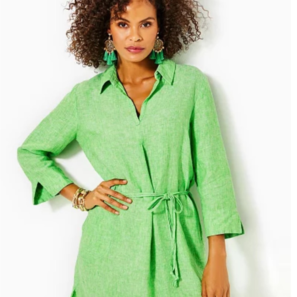 NWT Lilly Pulitzer linen green dress